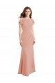 Cap Sleeves Long Chiffon Bridesmaid Dress with Low V-Back UK