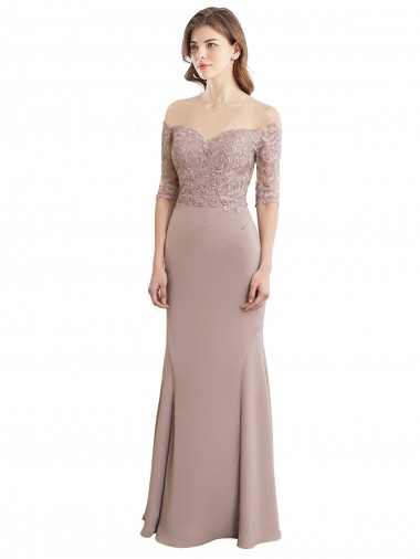 Sweetheart Neckline Long Sleeves Lace Bridesmaid Dress UK