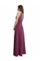 High Neckline Long Chiffon Bridesmaid Dress with Beaded Trim UK