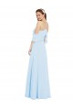 Chiffon Halter Neck Bridesmaids Dress with Flounced Neckline UK