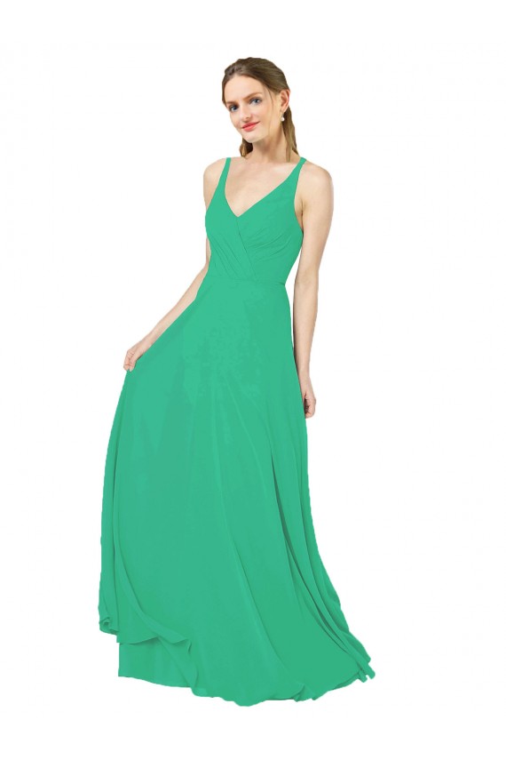 Classic Chiffon Bridesmaid Dress with Lace-Up Back UK