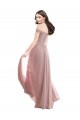 Floor Length Chantilly Lace Off the Shoulder Chiffon Bridesmaid Dress UK