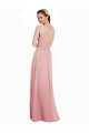 Chiffon Bridesmaids Dress with Draped Bodice and Keyhole Back UK