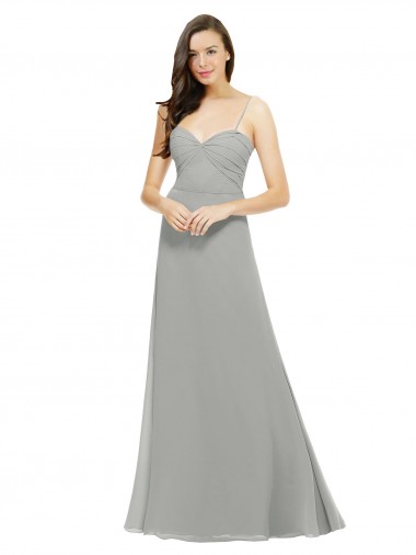 Chiffon Bridesmaid Dress with Sweetheart Neckline and Adjustable Straps UK