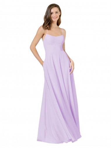 Simple Chiffon Bridesmaid Dress with Pocket UK