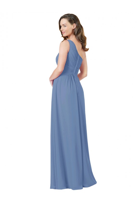 Pleated One Shoulder Chiffon Bridesmaid Dress UK