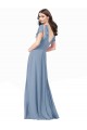 Chiffon Bridesmaid Dress with Flutter Sleeves and Front Slit UK