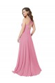 Chiffon Bridesmaid Dress with Keyhole Front UK