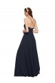 Long Chiffon Bridesmaid Dress with Criss Cross Straps and Ruffles UK