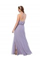 Grecian Style Halter Chiffon Bridesmaid Dress with Keyhole and Slit UK