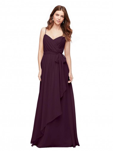 Wrapped Sweetheart Neckline Long Chiffon Bridesmaid Dress  UK