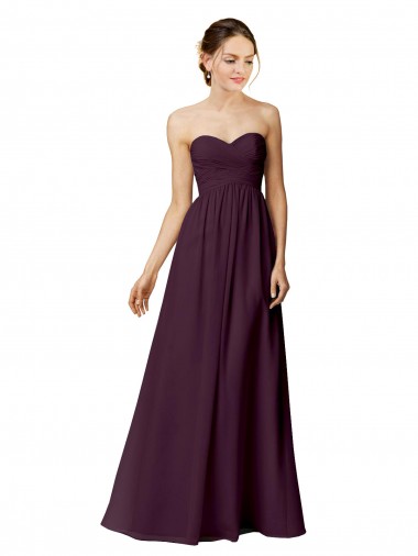 Strapless Chiffon Bridesmaid Dress with Criss Cross Shirred Bodice UK