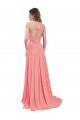 Draped A-Line Chiffon Bridesmaid Dress with Halter Keyhole Neckline UK