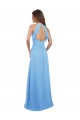 Chiffon A-Line Bridesmaid Dress with Halter Neck and Ruffled Back Straps UK