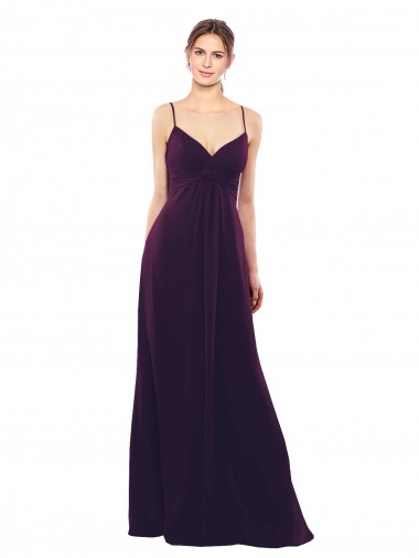 Floor Length A-Line Chiffon Bridesmaid Dress with Criss Cross Back UK