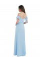 Cold Shoulde Chiffon Bridesmaid Dress with Wrap Bodice UK