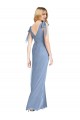 Bow-Shoulder Sleeveless Deep V-Back Mermaid Bridesmaid Dress UK