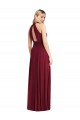 High-Neck Open Back Shirred Halter Maxi Bridesmaid Dress UK