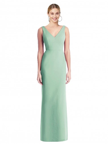 Sleeveless Tie Back Chiffon Trumpet Chiffon Bridesmaid Dress UK