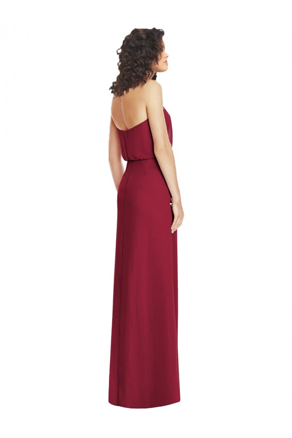 Full Length Lux Chiffon Blouson Bodice Bridesmaid Dress UK