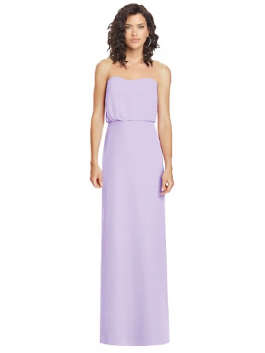 Full Length Lux Chiffon Blouson Bodice Bridesmaid Dress UK