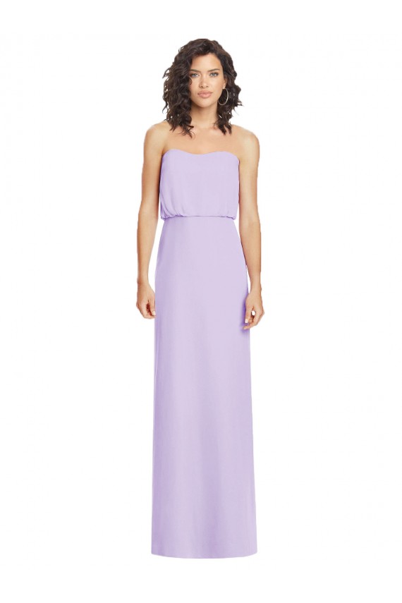 Full Length Lux Chiffon Blouson Bodice Bridesmaid Dress UK