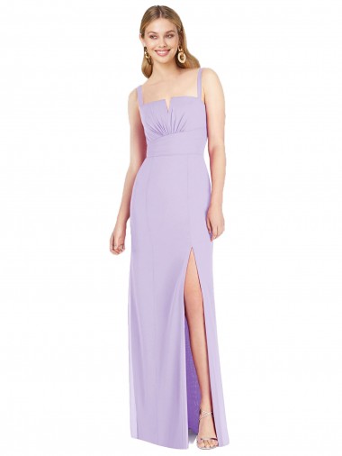 Spaghetti Straps Mermaid Chiffon Bridesmaid Dress with Side Front Slit UK