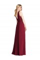 Plunging V-Back Long Full Length Chiffon Bridesmaid Dress UK