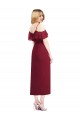 Cocktail Wrap Chiffon Bridesmaid Dress with Fluttering Ruffles UK