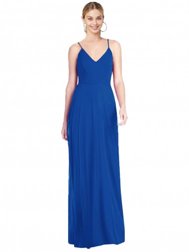 Criss Cross Back A-Line Chiffon Maxi Bridesmaid Dress UK