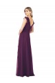 Ruffle Cap Sleeves Long Chiffon Bridesmaid Dress UK