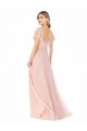 Flutter Cap Sleeves Square Neck Ruffle Chiffon Bridesmaid Dress UK