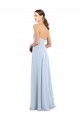 Fitted Strapless Full Length Chiffon Bridesmaid Dress with Front Slit UK