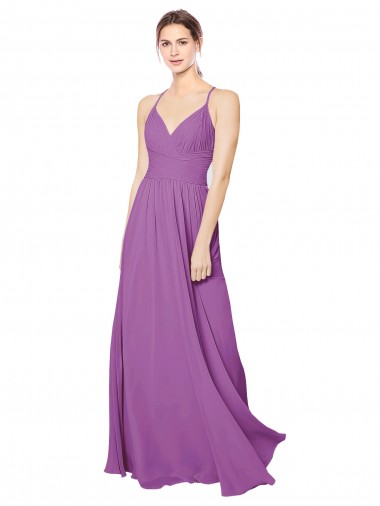 Braided Straps Cross Back Sweetheart Chiffon Bridesmaid Dress UK