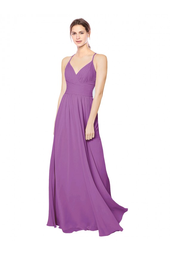 Braided Straps Cross Back Sweetheart Chiffon Bridesmaid Dress UK