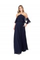 Halter Neck Cold Shoulder Flutter Sleeves Bridesmaid Dress UK