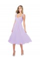 Draped Midi Length Chiffon Bridesmaid Dress with Ruched Bodice UK