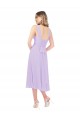 Draped Midi Length Chiffon Bridesmaid Dress with Ruched Bodice UK