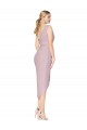 High Low One Shoulder Ruffles V-Neck Chiffon Wrap Bridesmaid Dress UK