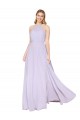 High Neck Halter Shirred Chiffon Bridesmaid Dress UK