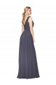 Floor Length High Neck V-Back Chiffon Bridesmaid Dress UK