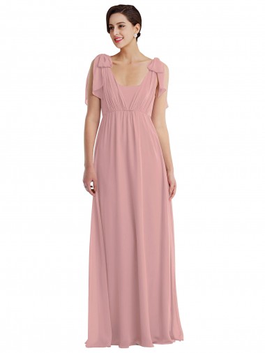 Empire Waist Long Halter Maxi Bridesmaid Dress UK