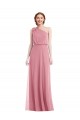 One Shoulder Bow Blouson Bodice Maxi Bridesmaid Dress UK