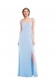 Tie Back Cutout Maxi Bridesmaid Dress with Front Slit UK