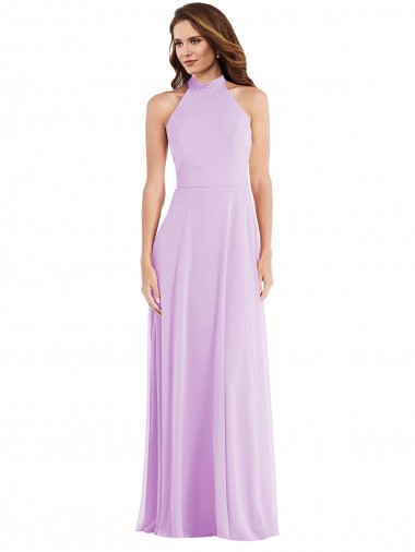 High Neck Halter Backless Maxi Bridesmaid Dress UK