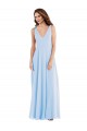 Deep V-Neck Chiffon Maxi Bridesmaid Dress UK