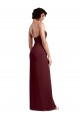 Sleek Straight Neckline Chiffon Bridesmaid Dress with Spaghetti Straps and High Side Slit UK