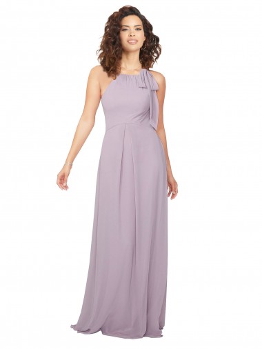 Halter Neck Bridesmaid Dress with Bow UK