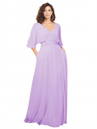 Chiffon Bridesmaid Dress with Ruched Waist UK