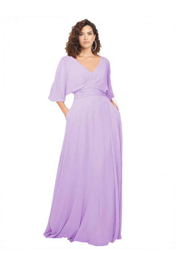 Chiffon Bridesmaid Dress with Ruched Waist UK